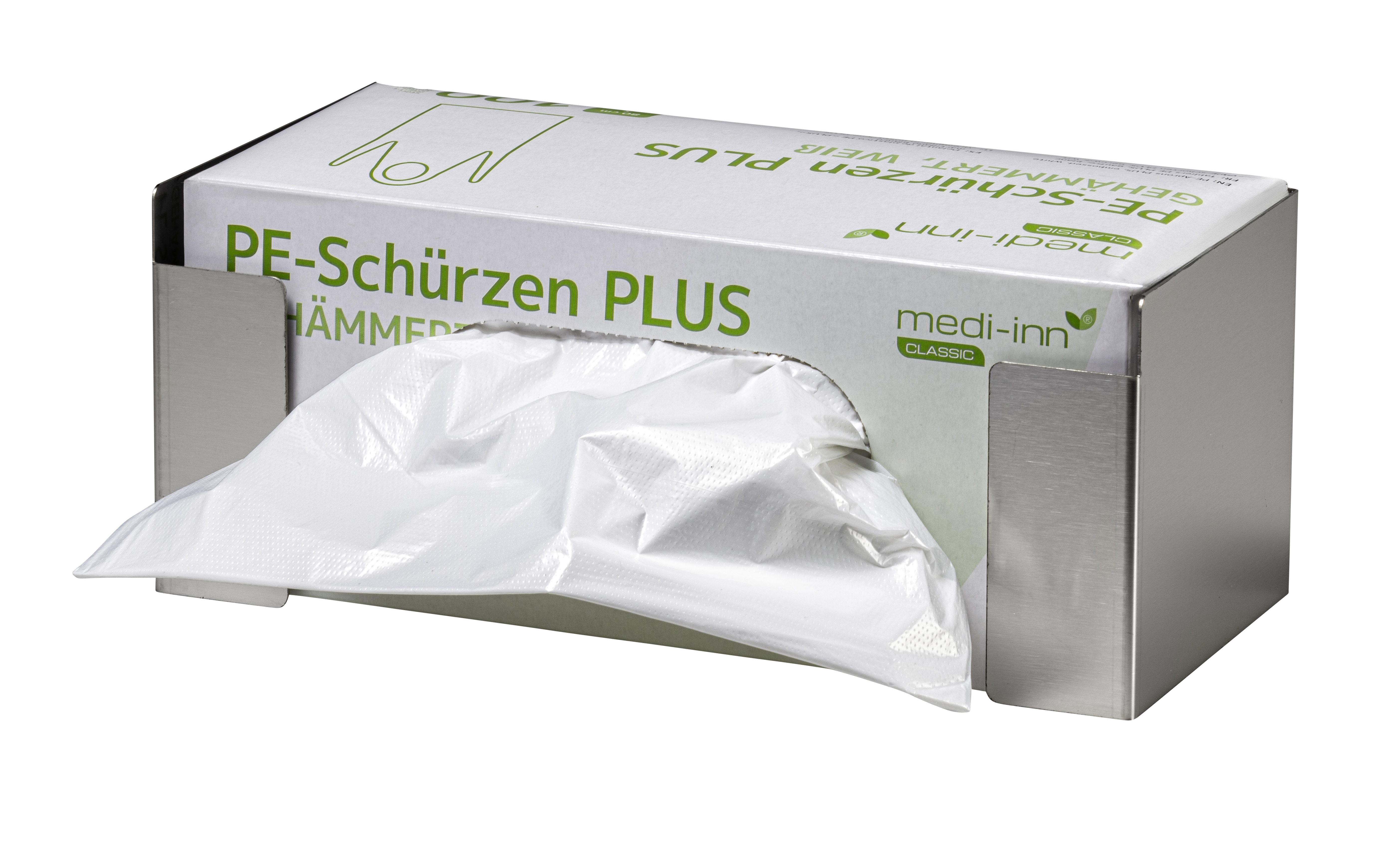 medi-inn® CLASSIC Edelstahlhalter für Schürzen in der Box